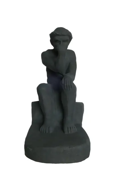 Artikelbild 1 des Artikels “Thinker Figure, 62cm Height | GRC (Glassfibre Reinforced Concrete), Bronze Finish “